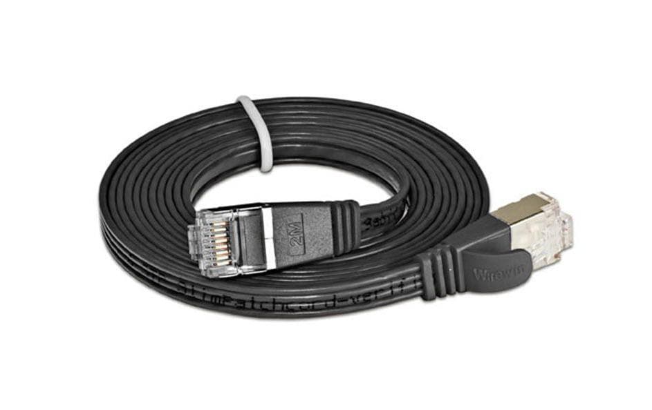 SLIM Câble patch slim RJ-45 - RJ-45, Cat 6, STP, 15 m, Noir