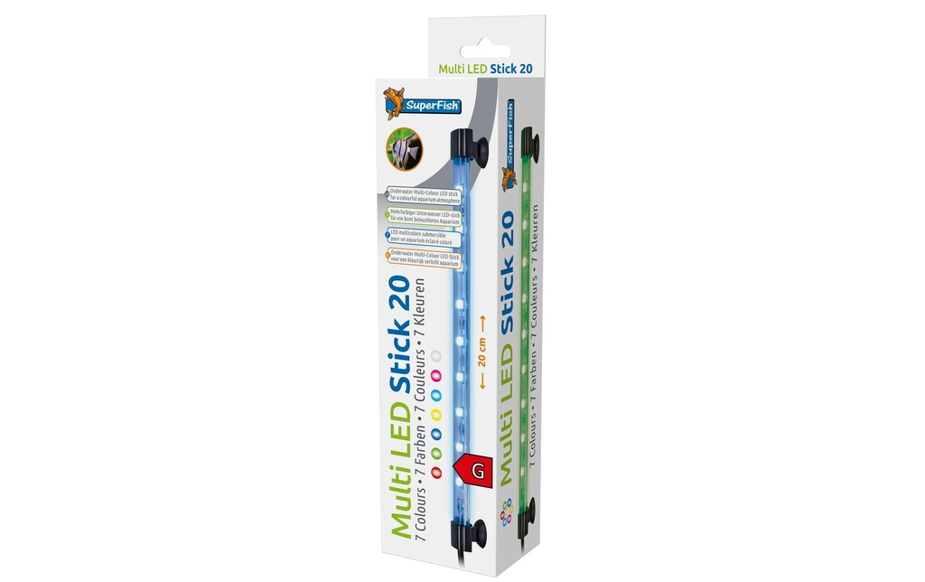 SuperFish Lampe d'aquarium Multi Led Stick, 20 cm, 2 W