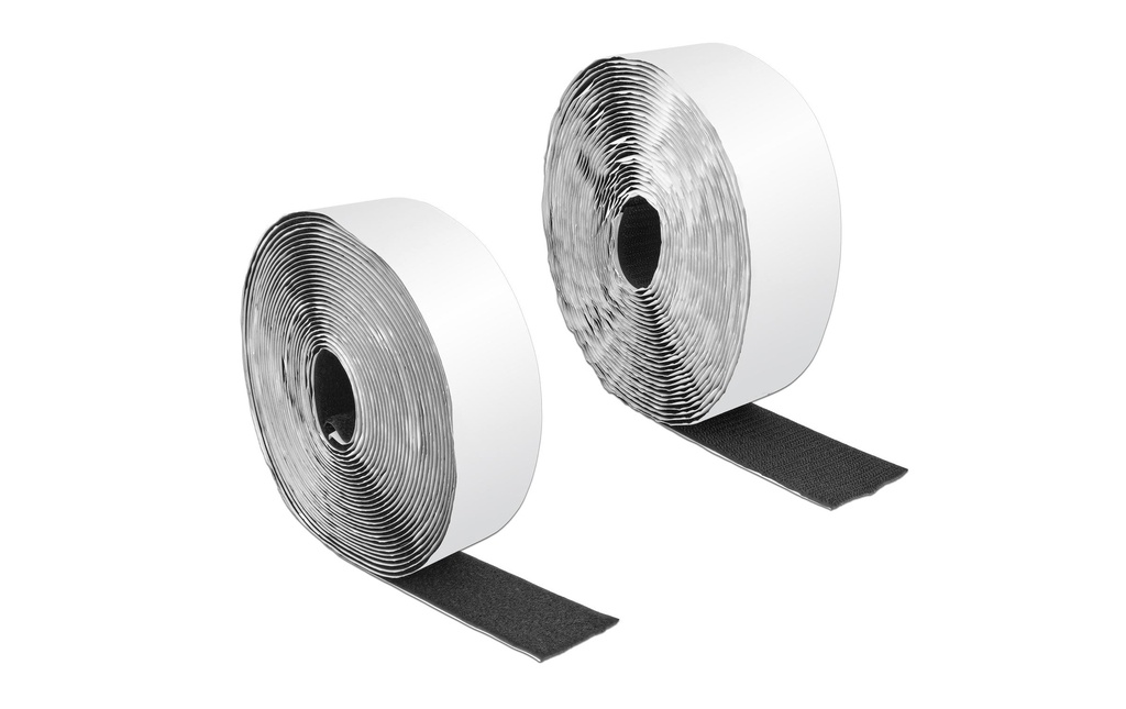 Delock Rouleau de bande auto-agrippante 10 m x 50 mm Bande adhésive et polaire noire
