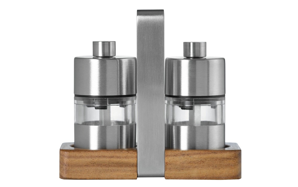 AdHoc Moulins à sel et à poivre Menage Minimill 5 cm, Brun/Argenté