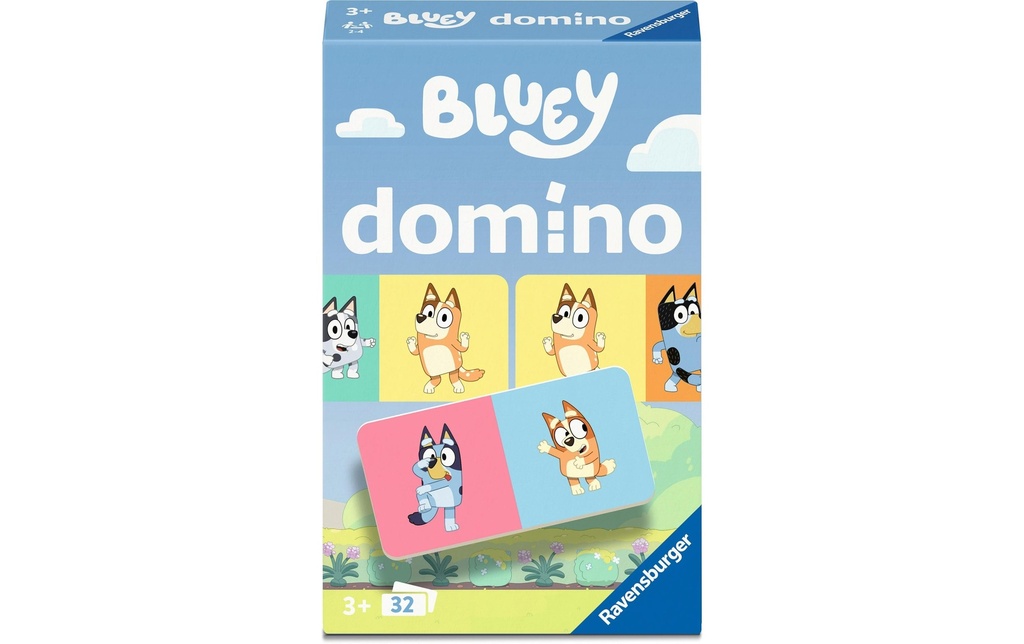 Ravensburger Domino Bluey Domino dès 3 ans, 2-4 joueurs,