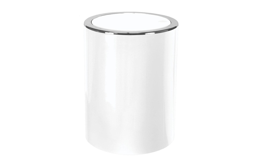 Kleine Wolke Poubelle à bascule Clap 5 l, Blanc de neige
