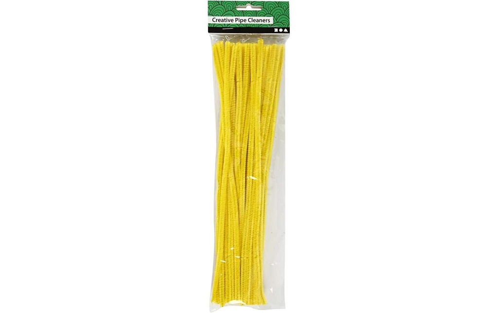 Creativ Company Fil-chenille 6 mm 50 pièces, Jaune