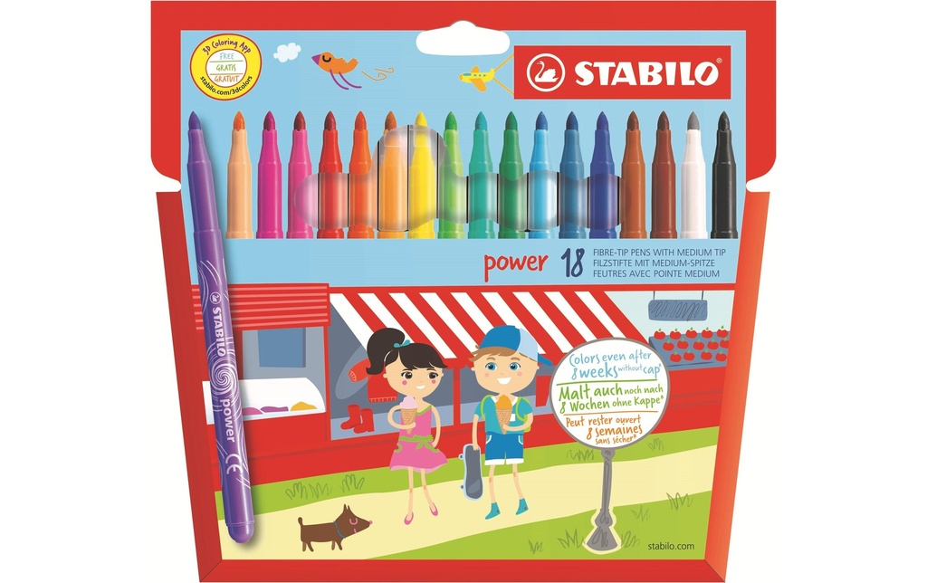 STABILO Feutres Power étui (18 pces)