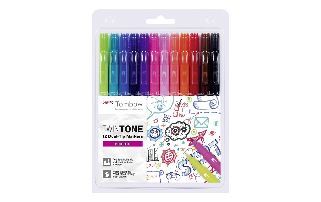 TOMBOW Marqueur TwinTone coul.claire (12 pces)