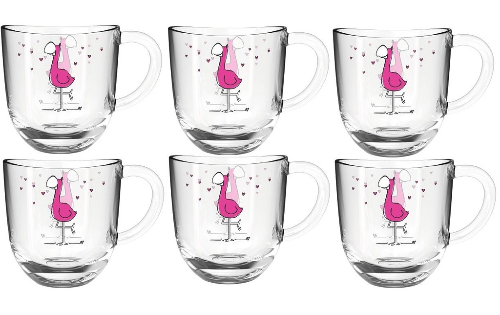 LEONARDO Tasse pour enfants Bambini Flamant rose, 6 pièces