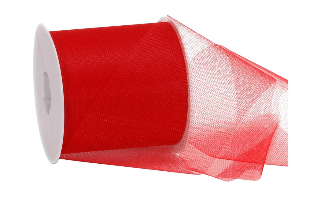 Spyk Ruban cadeau Torino Tulle 100 mm x 50 m, Rouge