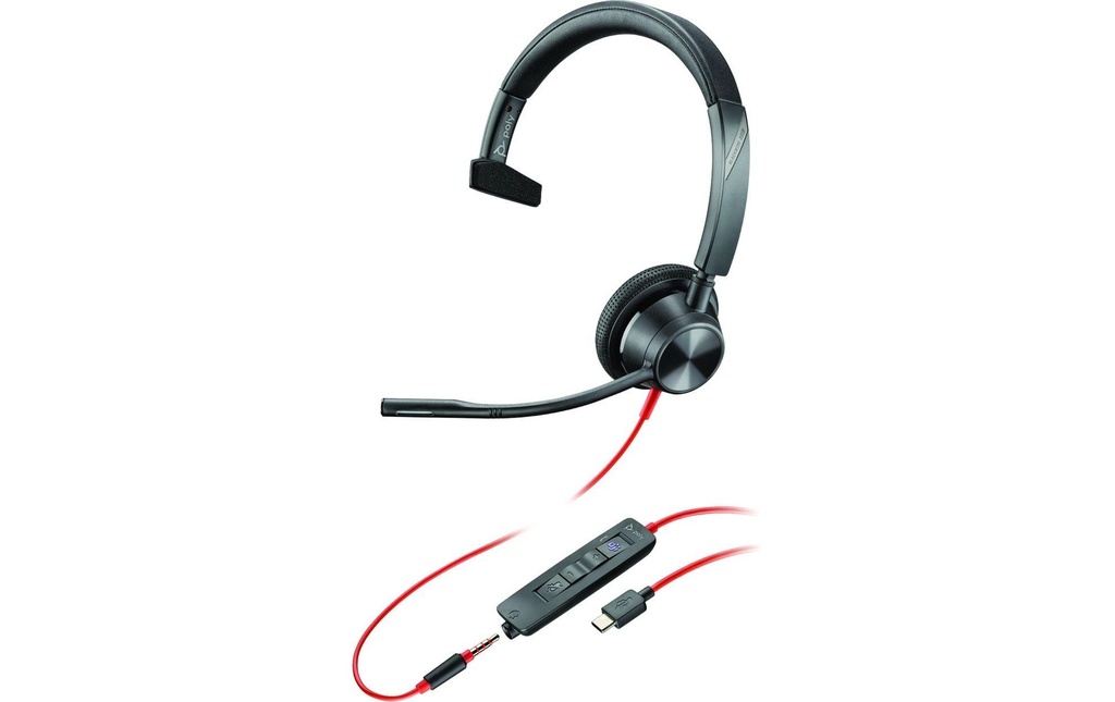 HP Casque avec micro Poly Blackwire 3315 MS USB-A/C, jack, noir