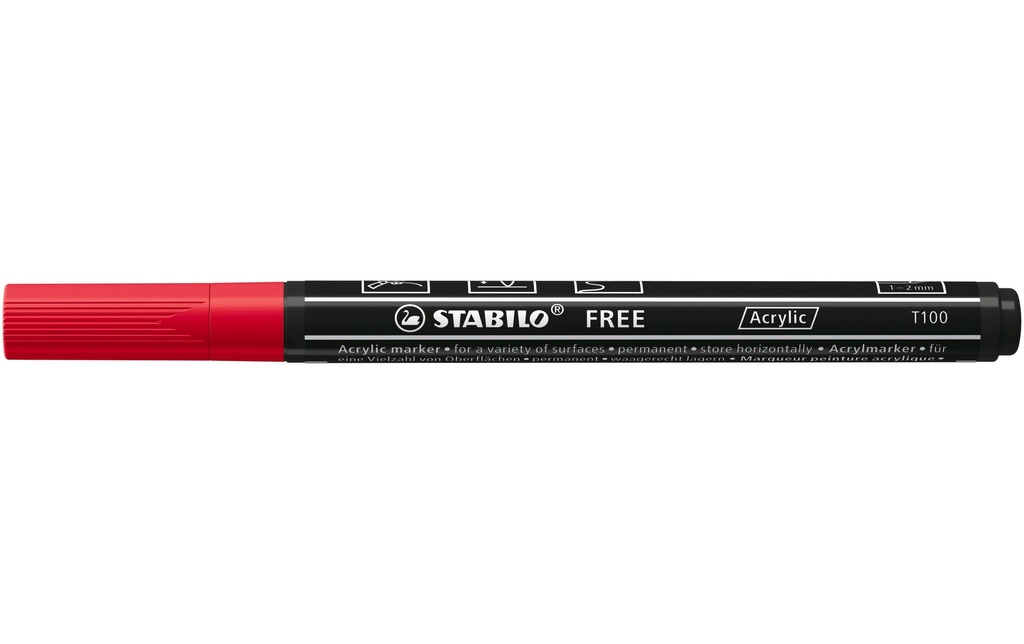 STABILO Marqueur acrylique Free Acrylic T100 Carmin