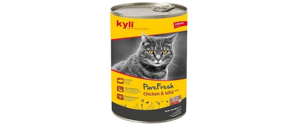 kyli Alimentation humide PureFresh Poulet & Gibier, 400 g