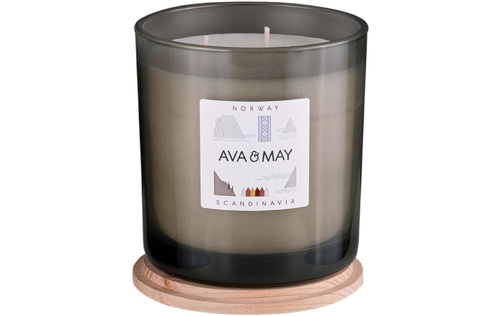 AVA & MAY Bougie parfumée Norvège Grand, 500 g