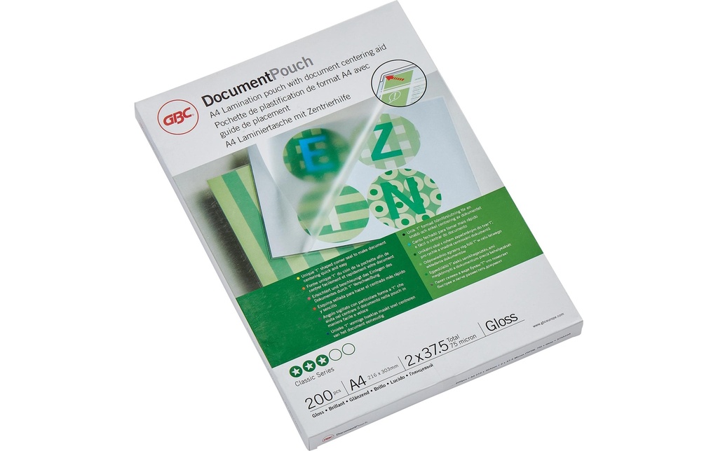 GBC Film laminé Document Pouch A4, 200 pièces