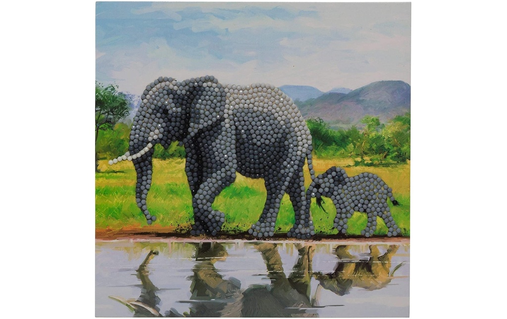 CRAFT Buddy Kits de bricolage Crystal Art Card Elephant