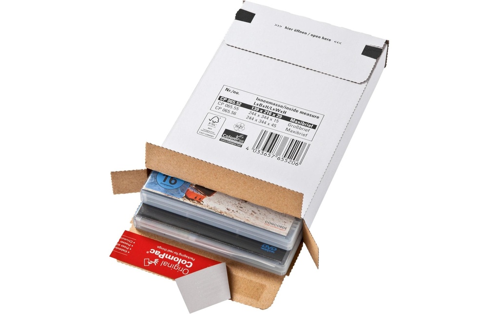 Antalis Carton d’expédition Colis de messagerie 344 x 244 x 15 mm Blanc