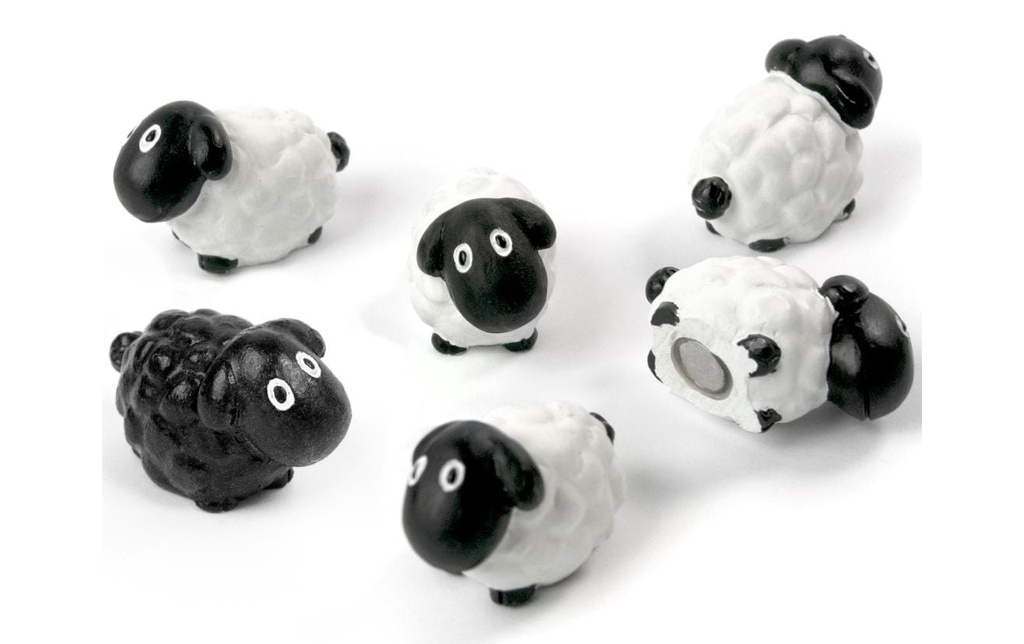 Trendform Aimant Sheep Noir/Blanc, 6 Pièce/s