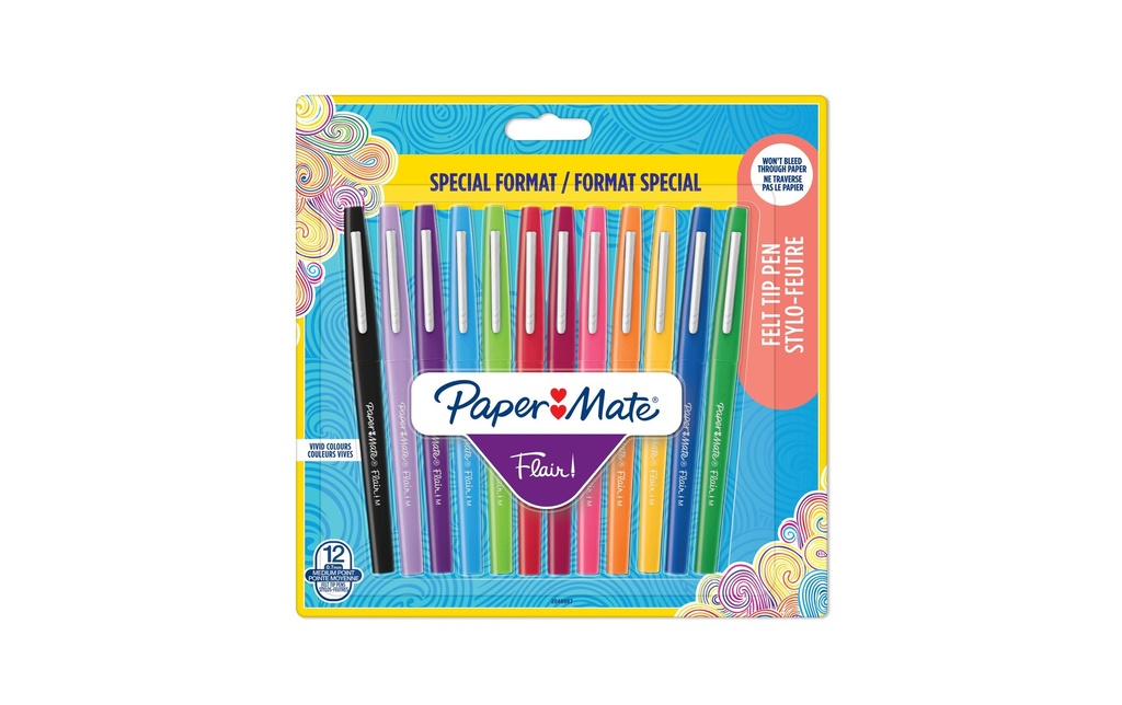 Paper Mate Fineliner Flair Medium Fun 0.7 mm, 12 pièces