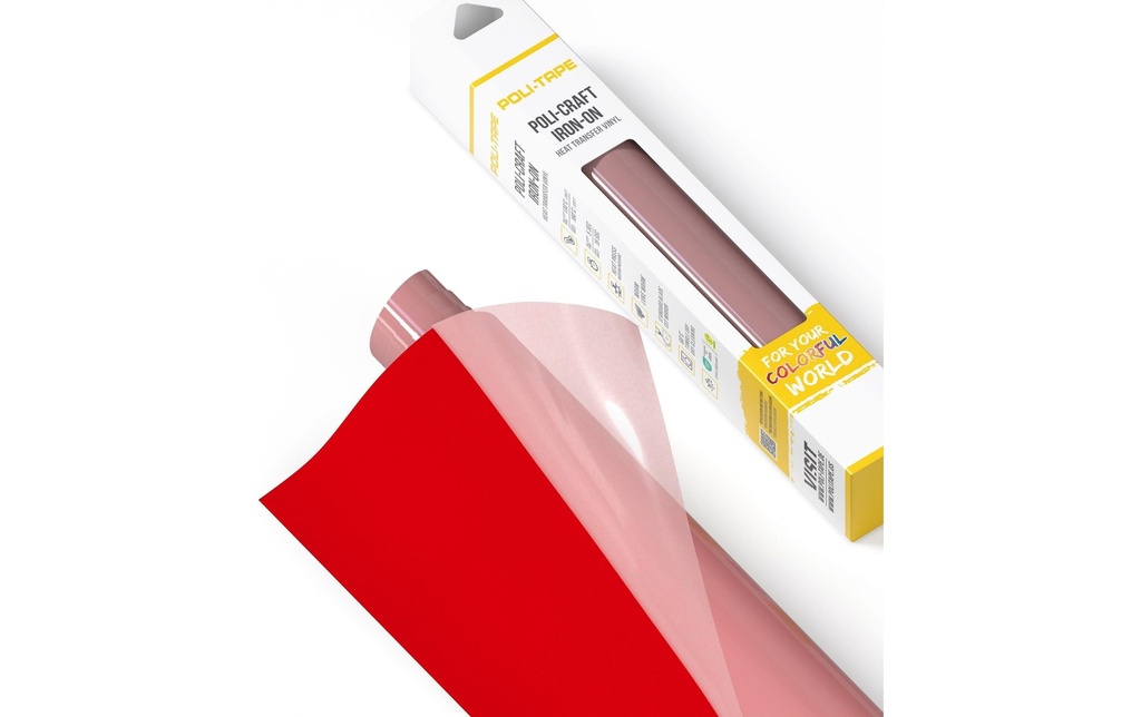 Poli-Tape Film thermocollant Tubitherm Flock, 30.5 x 61 cm, rouge vif