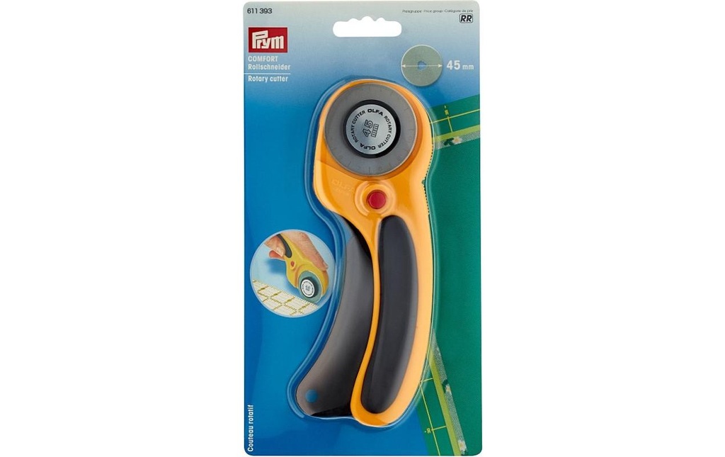 Prym Couteau rotatif Confort Jaune, 45 mm
