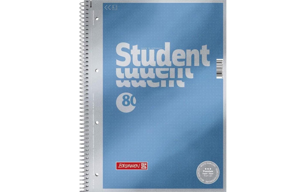 Brunnen Bloc-notes de collège Premium Student A4, point, 80 feuilles