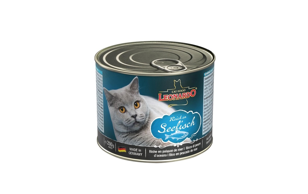 Leonardo Cat Food Alimentation humide Poisson de mer, 200 g