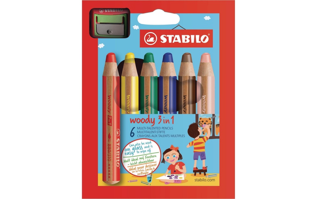STABILO Feutres WOODY 3en1 (6 pces)
