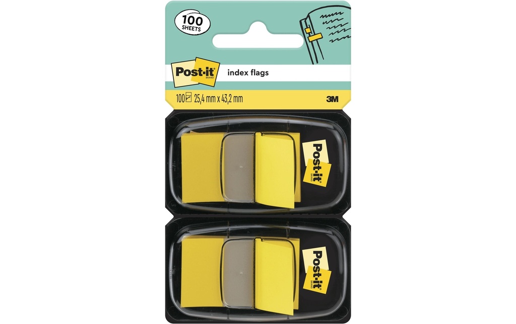 Post-it Marque-page Post-it Index 680-B2 Jaune, 2 pièces