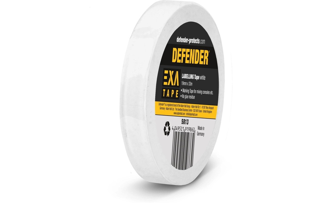 Defender Ruban de marquage Exa-Tape 19 mm x 30 m, Blanc
