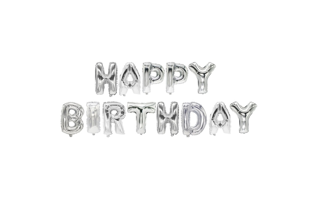 Papstar Ballon de baudruche Happy Birthday Argent