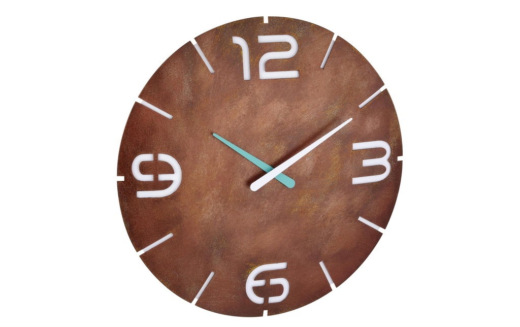 TFA Dostmann Horloge murale radio Contour Marron, Ø 35 cm