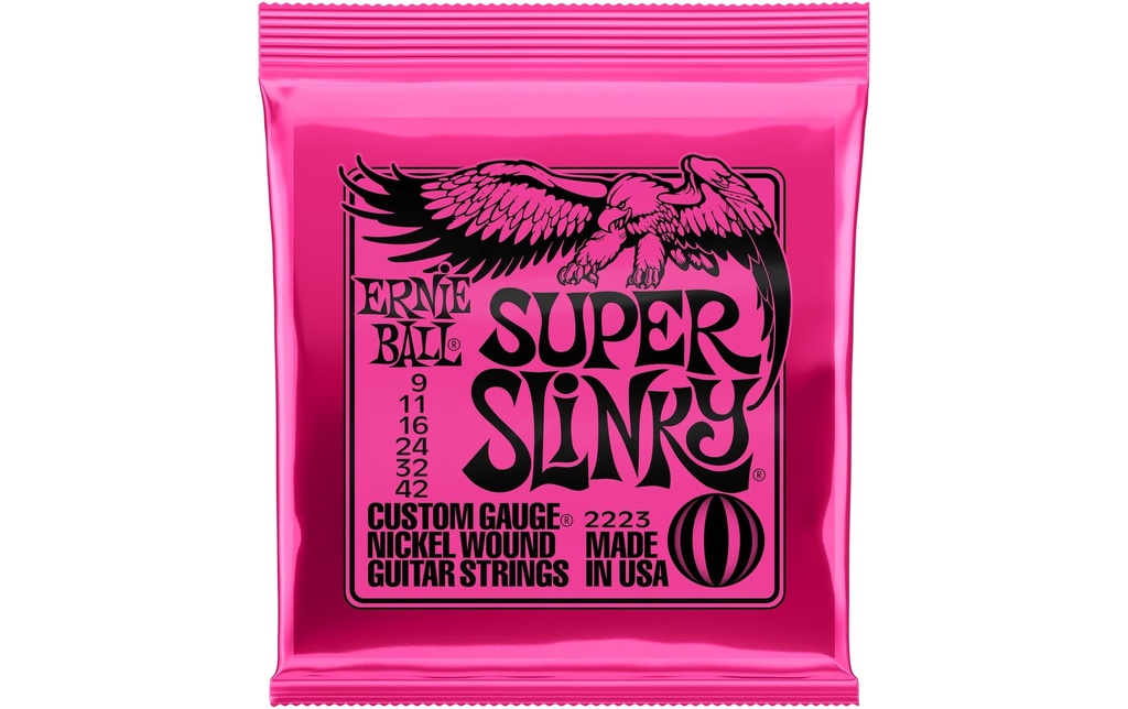 Ernie Ball Cordes de guitare 2223 Slinky Nickel – Super 09-42