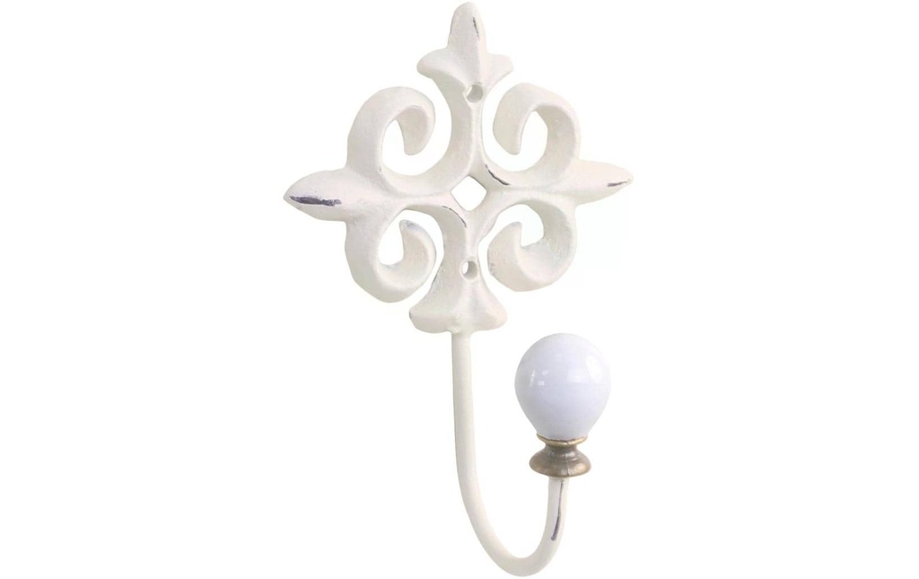 Chic Antique Crochet mural Antique 13 x 8.5 x 6 cm , Blanc