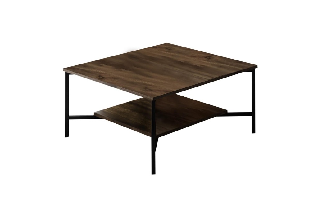 Woody Fashion Table basse Black Line 80 x 80 x 40 cm, Brun
