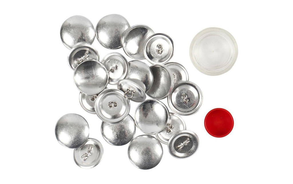 Creativ Company Boutons DIY Ø 22 mm 12 pièces, argent