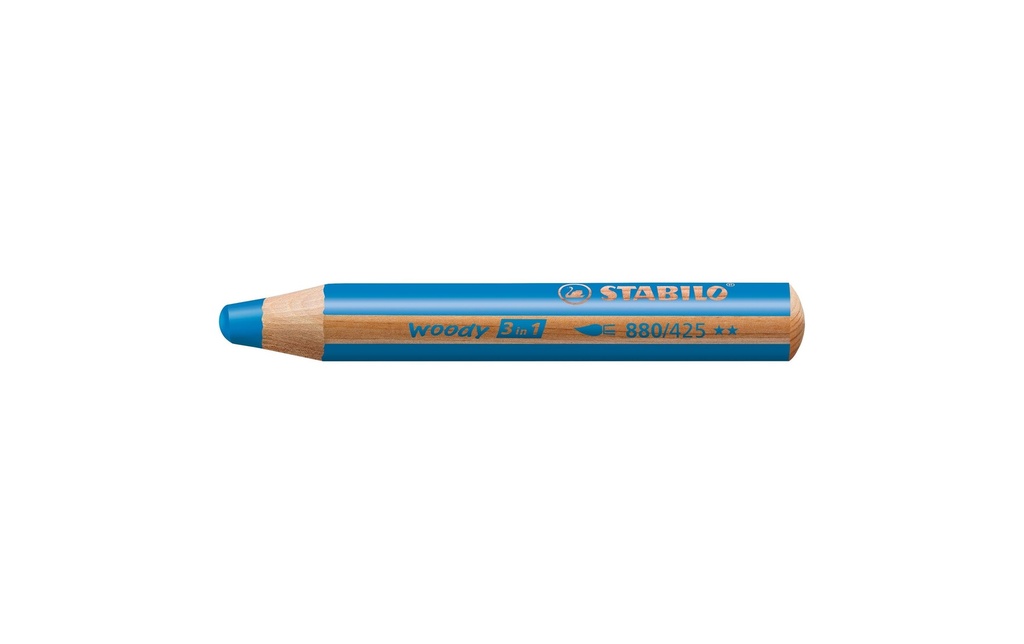 STABILO Crayons WOODY 3 en 1 bleu moye