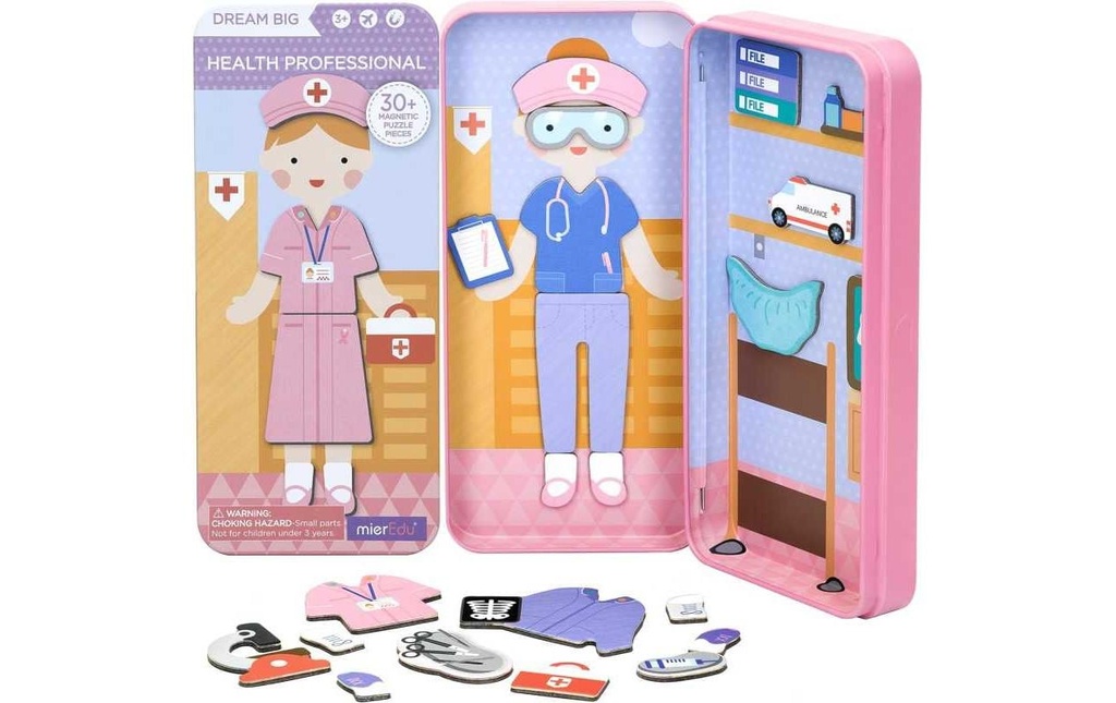mierEdu Jeux d’enfant Boîte de jeu magnétique de voyage – Infirmière