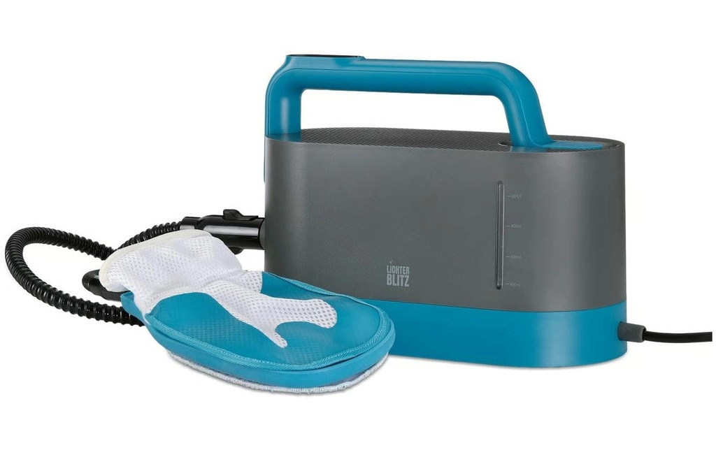 Lichterblitz Nettoyeur à vapeur 1200 W Gris/Bleu Set 15 pcs