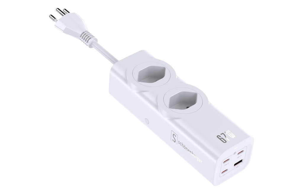 Schönenberger Bloc multiprises 67W GaN Fast Charging Station Blanc