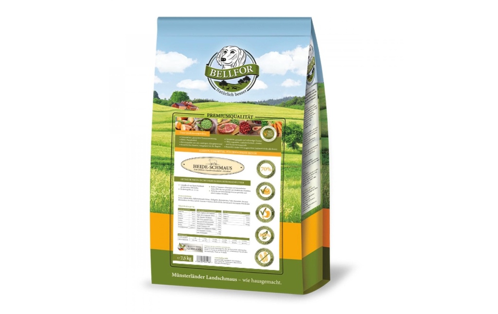 Bellfor Alimentation sèche Heide-Schmaus Agneau de pâturage & lapin sauvage, 7.5g