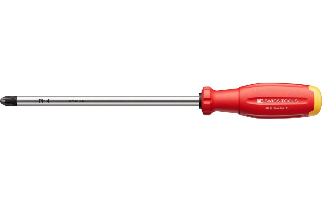 PB Swiss Tools Tournevis SwissGrip Evo PB 38190.4-200 Phillips rouge
