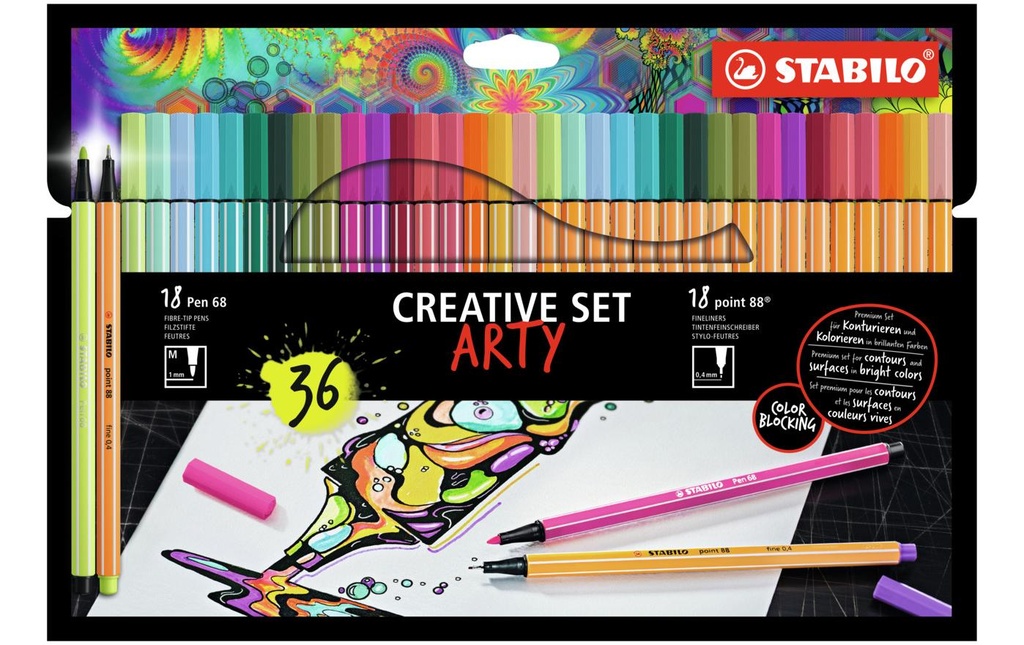 STABILO Point 88/Pen 68 ARTY étui (36 pces)