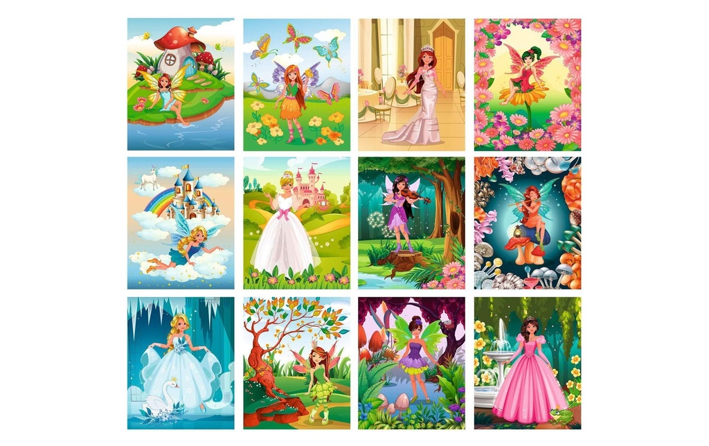 URSUS Kits de bricolage Images à gratter fées et princesses
