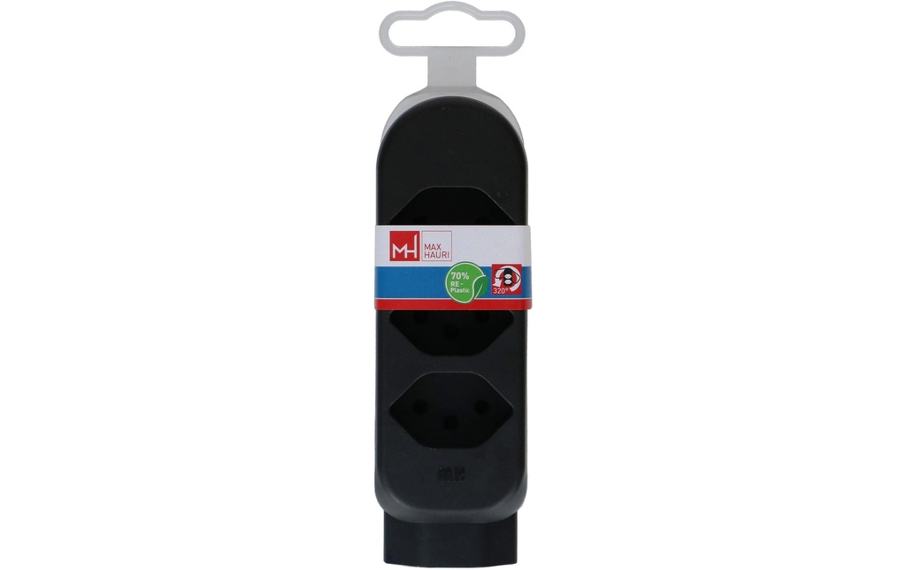 Max Hauri Fiche de branchement maxADAPT 3 + 1 x T13, noir