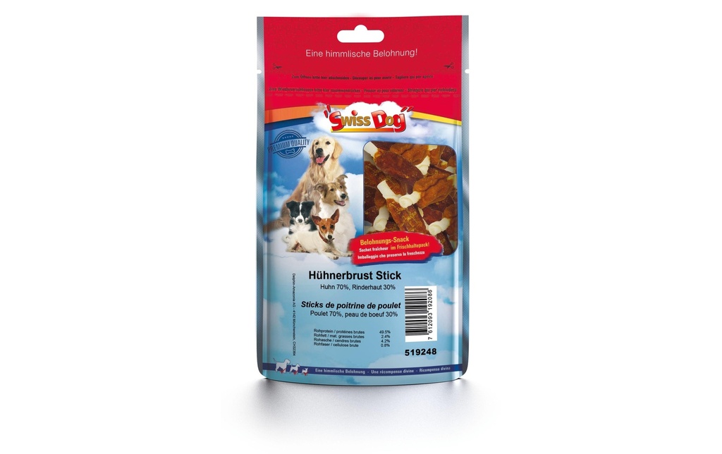 SwissDog Produit à mâcher  XXL Poitrine de poulet en stick 1100 g
