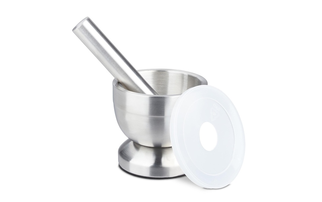 relaxdays Mortier et pilon 10 cm, Acier inoxydable