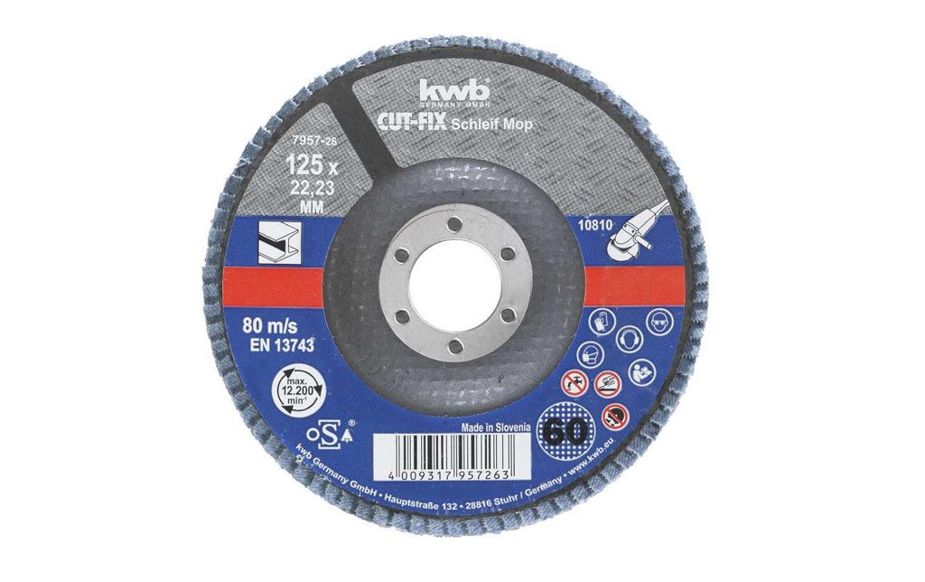 kwb Disque abrasif Métal 125 mm K60