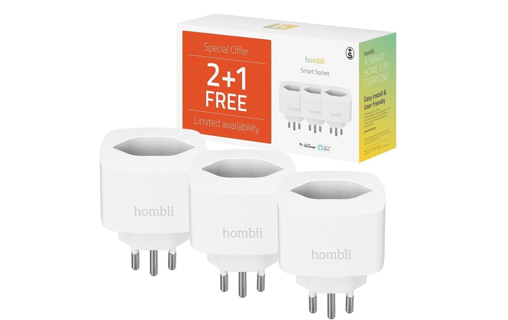hombli Smart Socket CH, Blanc, set de 3