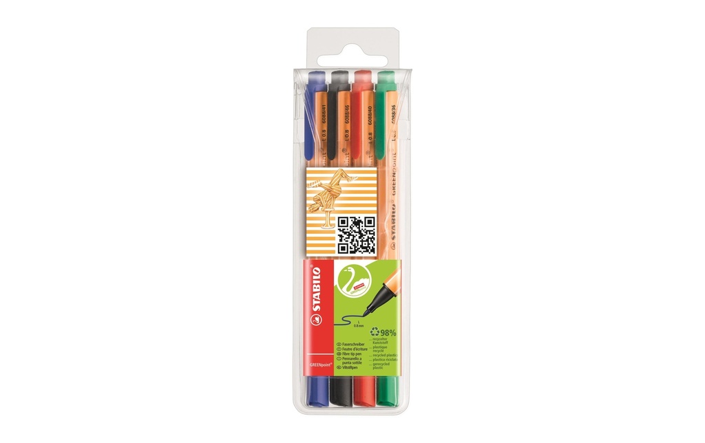 STABILO GREENpoint 0.8mm étui (4 pces)