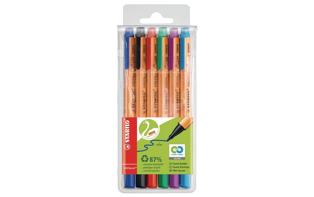 STABILO GREENpoint 0.8mm étui (6 pces)