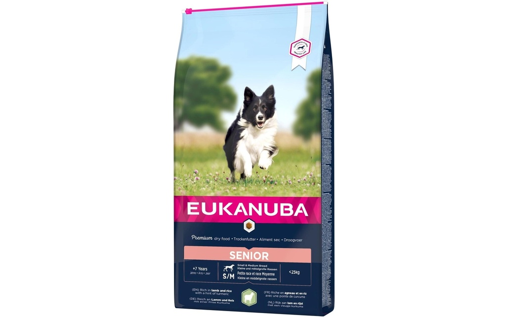 Eukanuba Alimentation sèche Senior agneau & riz S&M, 12 kg