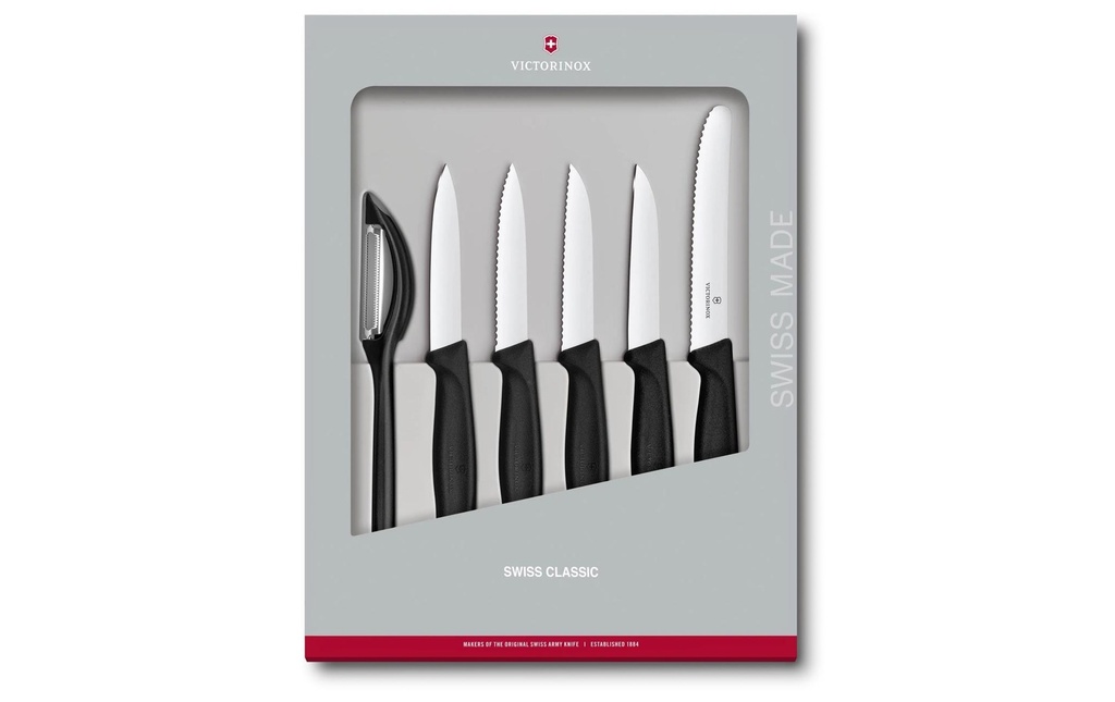 Victorinox Couteau à légumes Swiss Classic 6 pièces, Noir